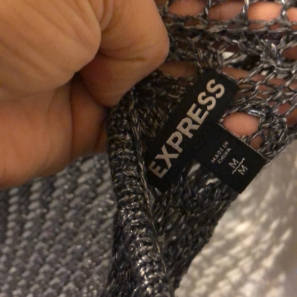 Express metallic grey sweater top. - Picture 4 of 4